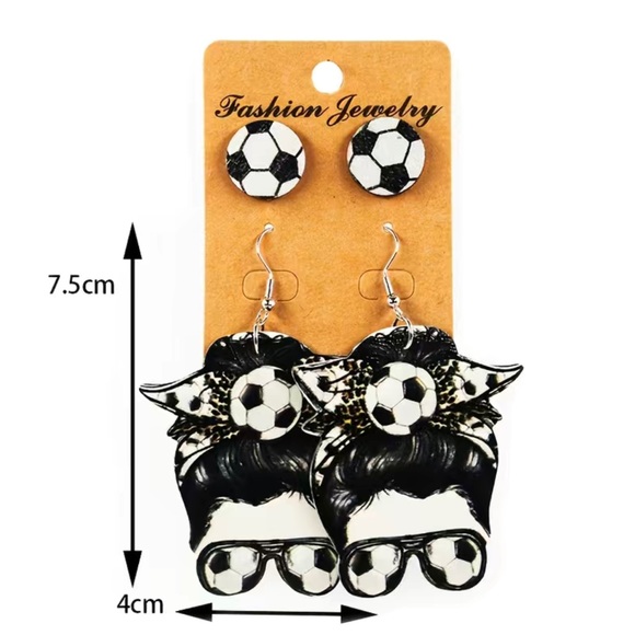 2 Pairs Softball Earrings & Studs set - Picture 3 of 7